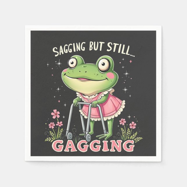 Sagend, aber immer noch gagend Funny Mütter Day Fr Serviette (Vorderseite)
