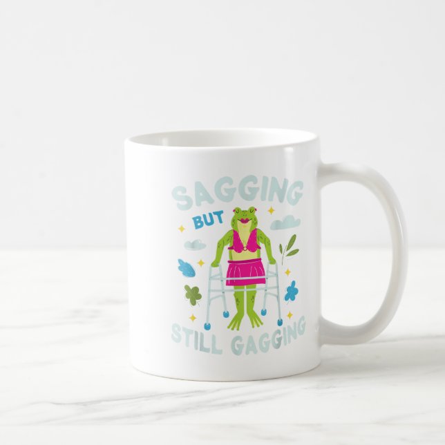 Sagend, aber immer noch Gagging Frosch Funny Cring Kaffeetasse (Rechts)