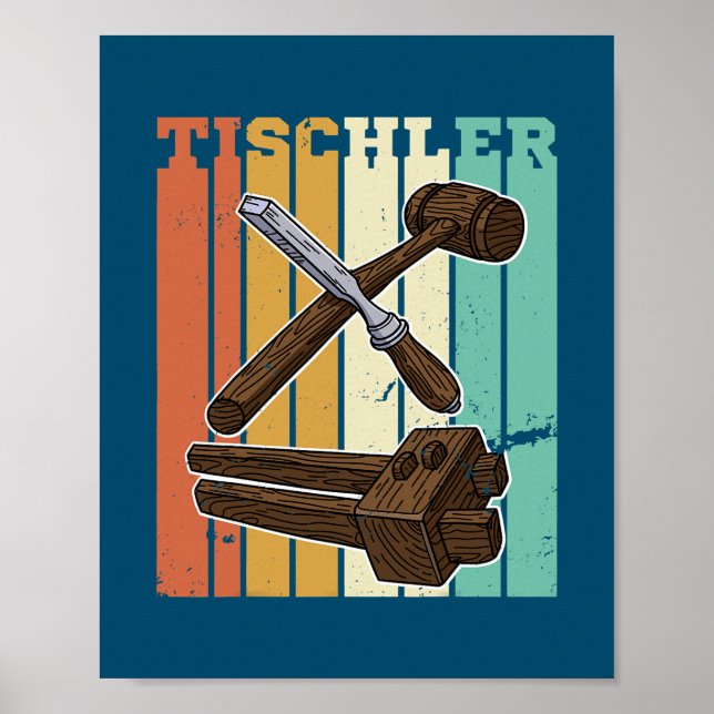 Sägewerk Carpenter Carpenter Woodworker Chainsaw Poster (Vorne)
