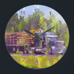 Sägewerk Lumber Logging LKW-Wandsperre Große Wanduhr<br><div class="desc">Für On-Time-Lieferungen,  vertrauen Sie einem LKW! Sie arbeiten um die Uhr herum! Stündliche Ziffern finden sich auf diesem Design anderswo im Laden,  wenn gewünscht.</div>