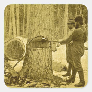 Sägewerke von Michigan Goodridge Brothers Saginaw  Quadratischer Aufkleber