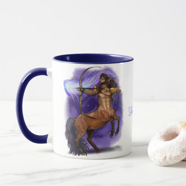 Saggitarius Zodiac Sign Tasse (Mit Donut)