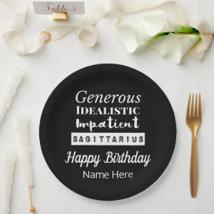 Saggittarius Zodiac Fun Charakteristika Geburtstag Pappteller
