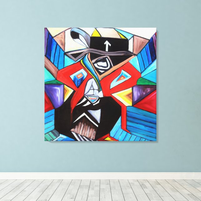 Saginaw Grant Cubism Picasso Inspired Painting Leinwanddruck (Insitu (Holzboden))