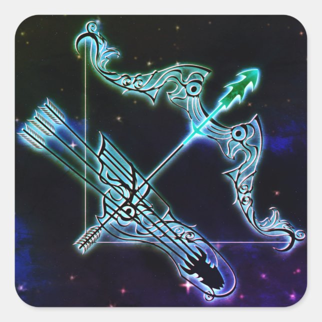 Sagittarier, Archer-Zodiaksticker Quadratischer Aufkleber (Vorderseite)