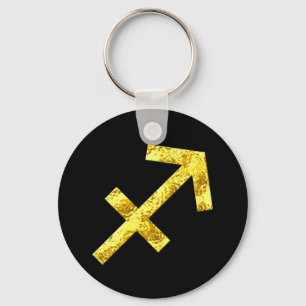 Sagittarier Zodiac Sign Black Gold Symbol Schlüsselanhänger