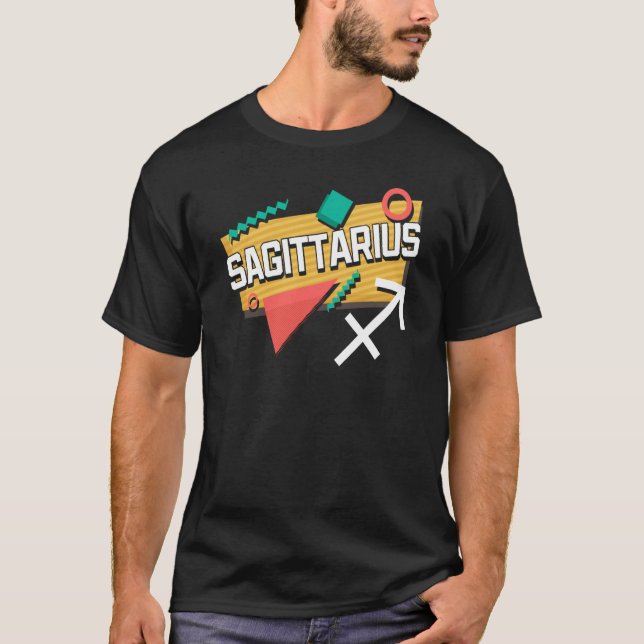 Sagittarius 90s Horoscope Zodiac Sign Astrology T-Shirt (Vorderseite)