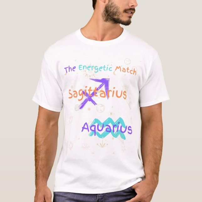 Sagittarius Aquarius Zodiac Couple T - Shirt (Vorderseite)