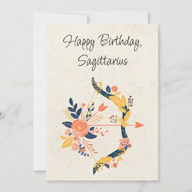 Sagittarius Archer Zodiac Birthday Flat Card (Vorderseite)