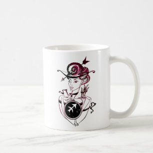 Sagittarius Art Deco Lady Kaffeetasse