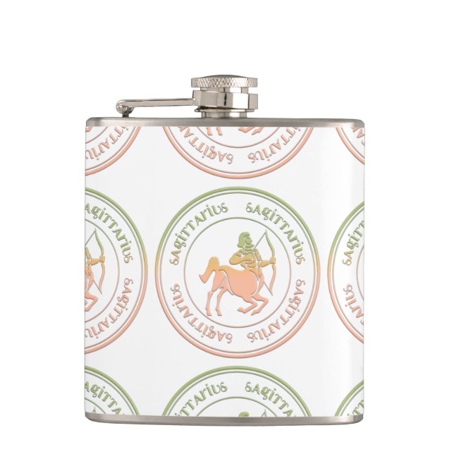 Sagittarius Astrologie Zodiac d1 Flasche 2 Flachmann (Vorderseite)