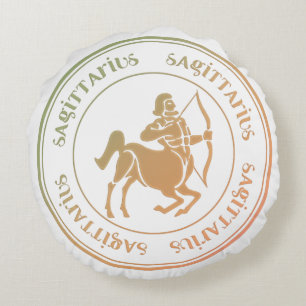 Sagittarius Astrologie Zodiac d1 Rundpilz Rundes Kissen