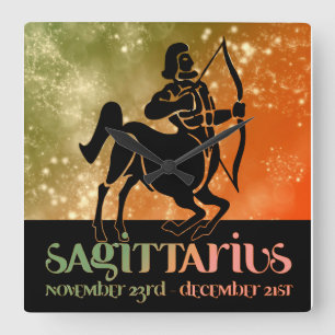 Sagittarius Astrologie Zodiac d1 Wall Clock 3 Quadratische Wanduhr