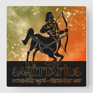 Sagittarius Astrologie Zodiac d1 Wall Clock 4 Quadratische Wanduhr