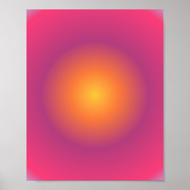 Sagittarius Aura Gradient Zodiac, Lila gelb Poster (Vorne)