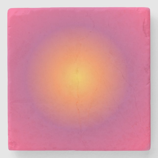 Sagittarius Aura Gradient Zodiac, Lila gelb Steinuntersetzer (Vorderseite)