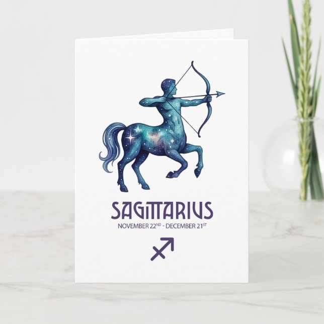 Sagittarius Birthday Card Feiertagskarte (Vorderseite)