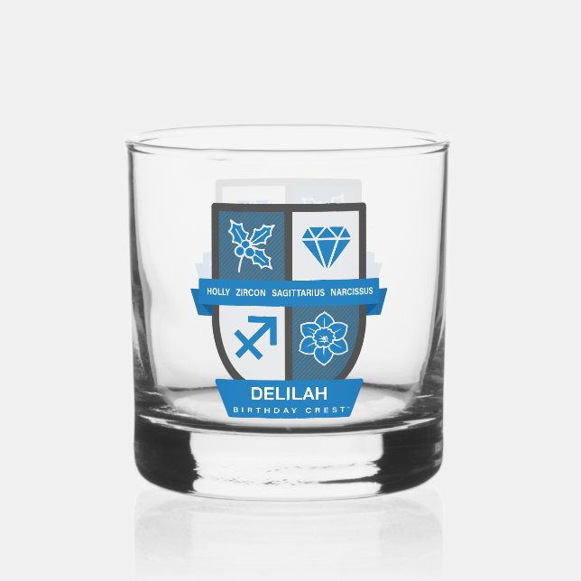 Sagittarius Birthday Crest™ December 1-21 Whiskyglas (Vorderseite)