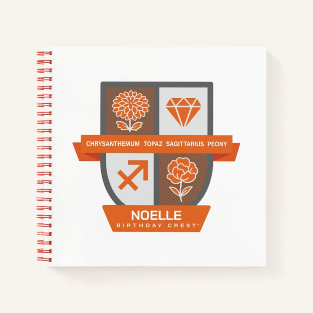 Sagittarius Birthday Crest™ November 22-30 Notizbuch (Vorderseite)