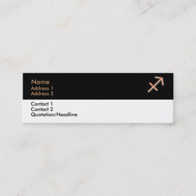 Sagittarius Business Card Mini Visitenkarte (Vorderseite)
