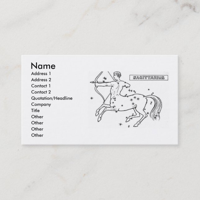 Sagittarius Business Card Visitenkarte (Vorderseite)