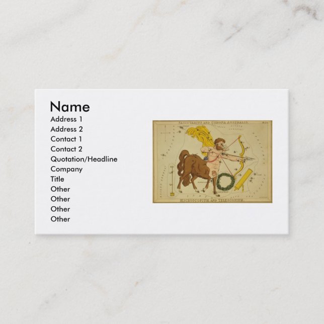 Sagittarius Business Card Visitenkarte (Vorderseite)
