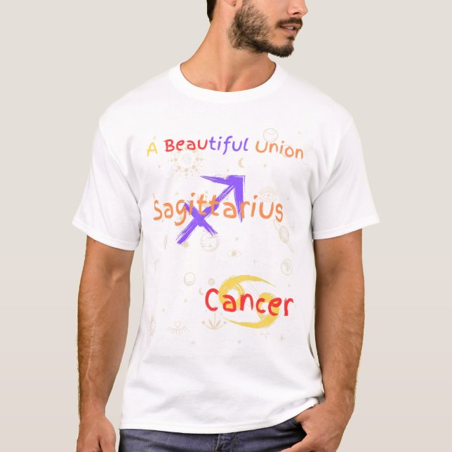 Sagittarius Cancer Couple Zodiac T - Shirt (Vorderseite)