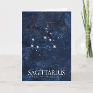 Sagittarius Card mit Name, Sternzeichen zodiac Feiertagskarte