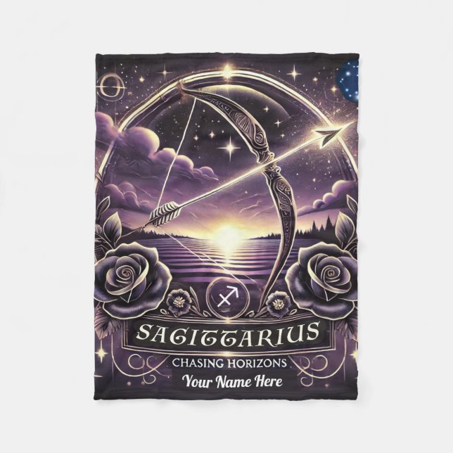 Sagittarius "Chasing Horizons" Fleece Blanket (Vorderseite)
