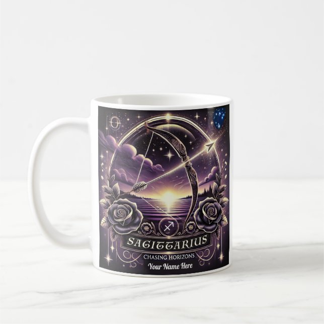 Sagittarius "Chasing Horizons" Zodiac-Tasse Kaffeetasse (Links)