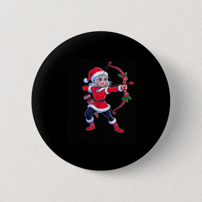 Sagittarius Christmas Archer Zodiac Cute Holiday H Button (Vorderseite)