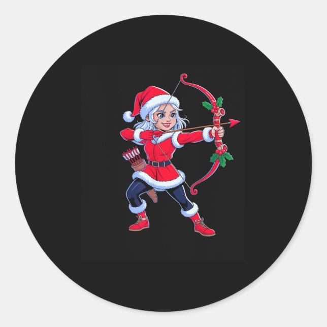 Sagittarius Christmas Archer Zodiac Cute Holiday H Runder Aufkleber (Vorderseite)
