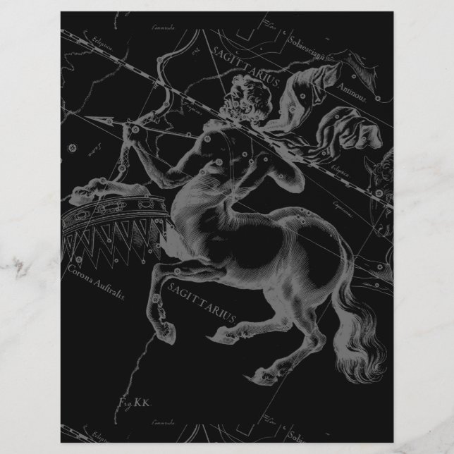 Sagittarius Constellation Classy Hevelius Engaving (Vorderseite)