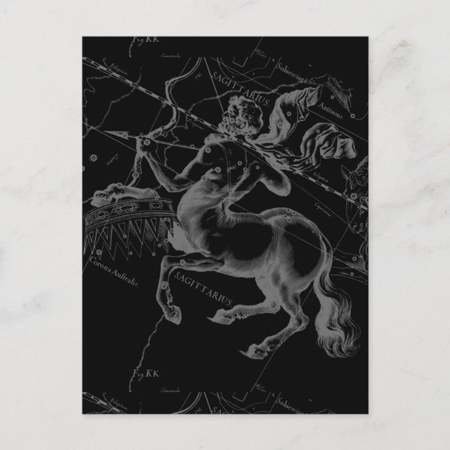 Sagittarius Constellation Classy Hevelius Engaving Postkarte (Vorderseite)