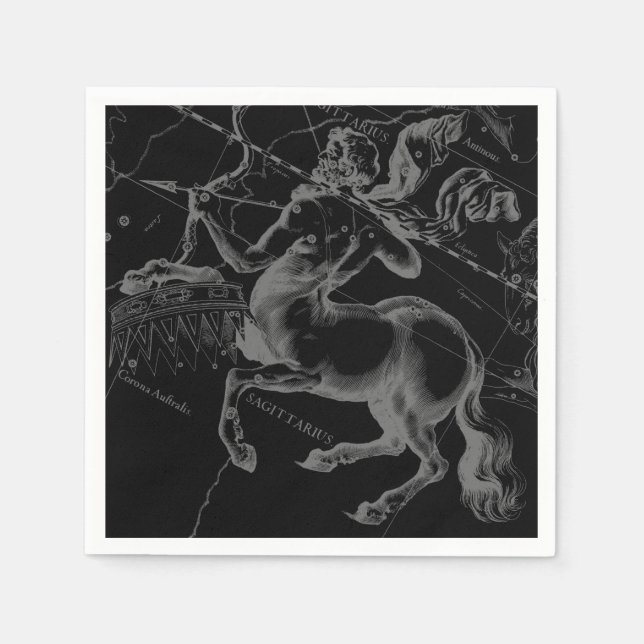 Sagittarius Constellation Classy Hevelius Engaving Serviette (Vorderseite)