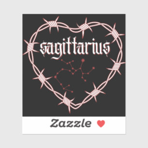 Sagittarius Constellation Gothic Barbed Wire Art Aufkleber