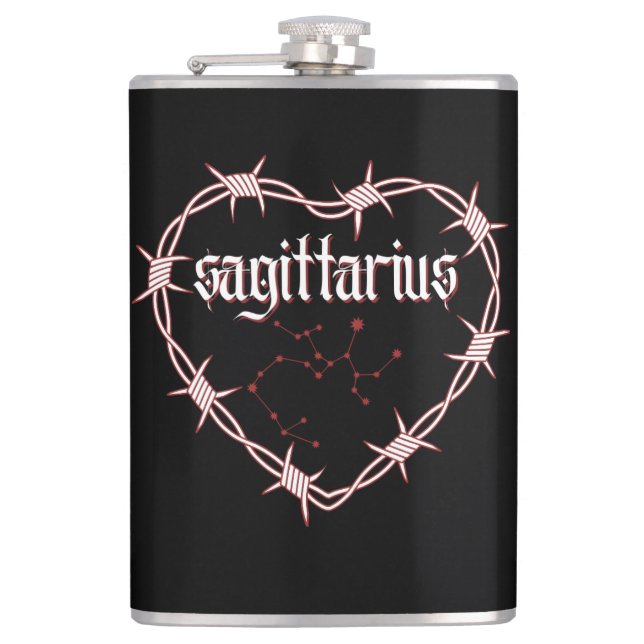 Sagittarius Constellation Gothic Dark Celestial Flachmann (Vorderseite)