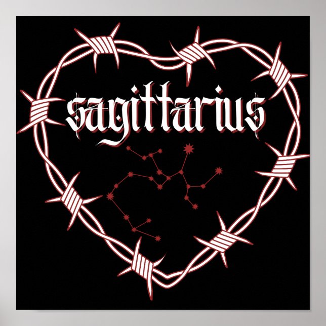 Sagittarius Constellation Gothic Dark Celestial Poster (Vorne)