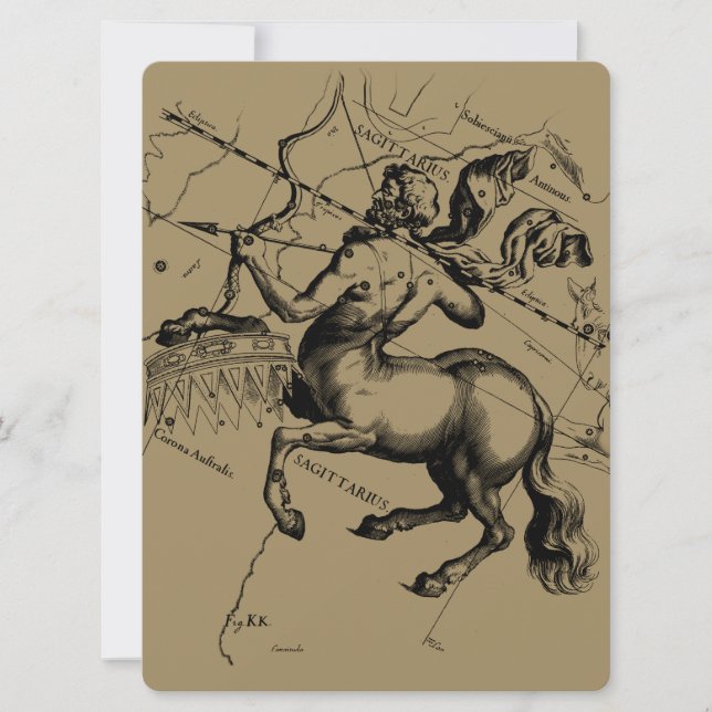 Sagittarius Constellation Hevelius 1690 Gravur (Vorderseite)