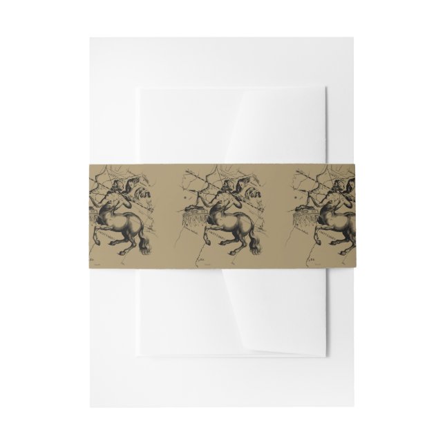 Sagittarius Constellation Hevelius 1690 Gravur Einladungsbanderole (Vorderseite Beispiel)