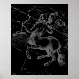 Sagittarius Constellation Hevelius circa 1690 Poster