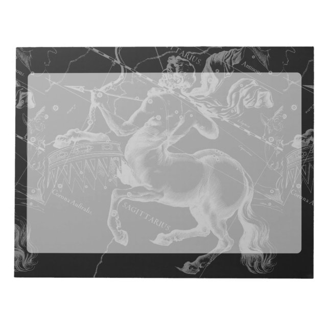 Sagittarius Constellation Hevelius Karte auf Schwa Notizblock (Vorderseite)