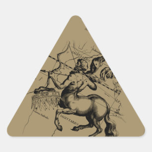 Sagittarius Constellation Map Graving Hevelius Dreieckiger Aufkleber