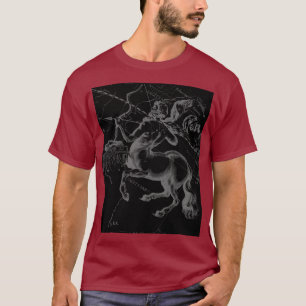 Sagittarius Constellation Map von Hevelius auf Bla T-Shirt
