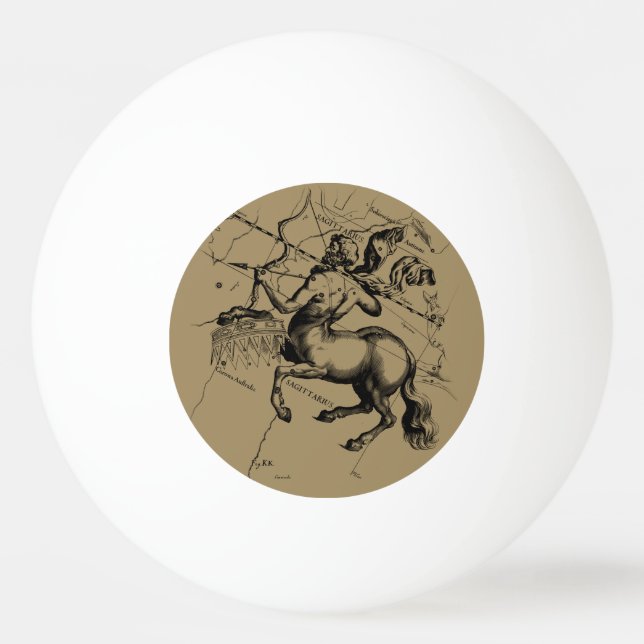 Sagittarius Constellation Map von Hevelius Tischtennisball (Vorderseite)