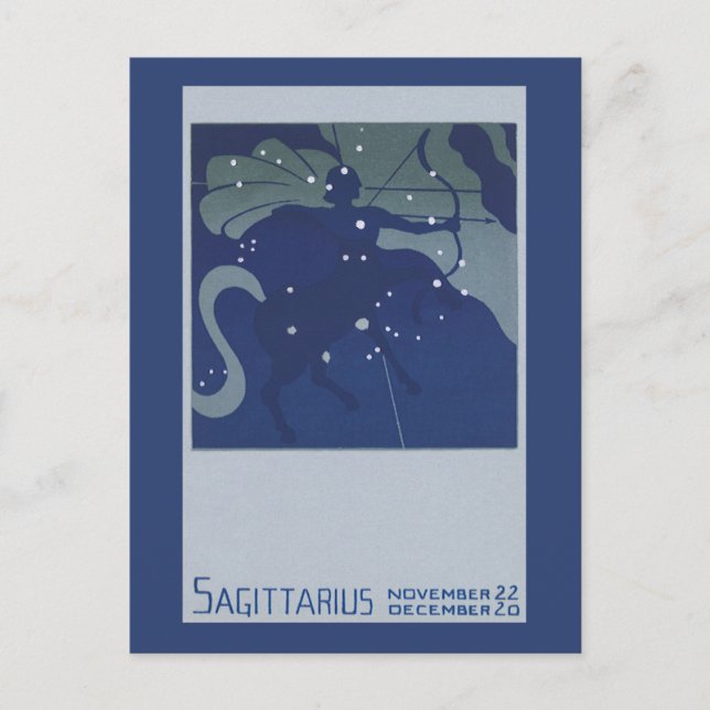 Sagittarius Constellation Vintage Zodiakastasenie Postkarte (Vorderseite)