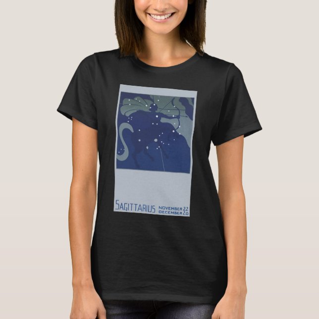 Sagittarius Constellation Vintage Zodiakastasenie T-Shirt (Vorderseite)