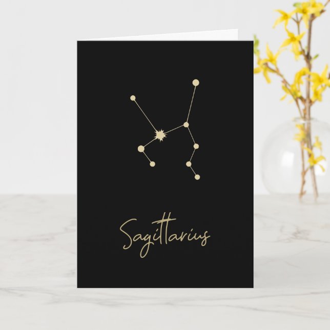 Sagittarius Constellation Zodiac Karte (Gelbe Blume)