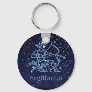 Sagittarius Constellation & Zodiac Sign with Stars Schlüsselanhänger