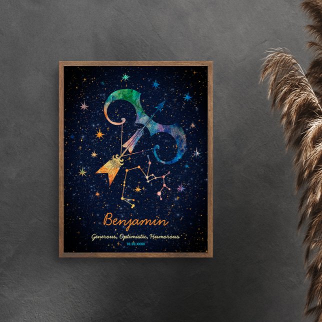 Sagittarius Constellation Zodiac Watercolor Galaxy Poster (Von Creator hochgeladen)